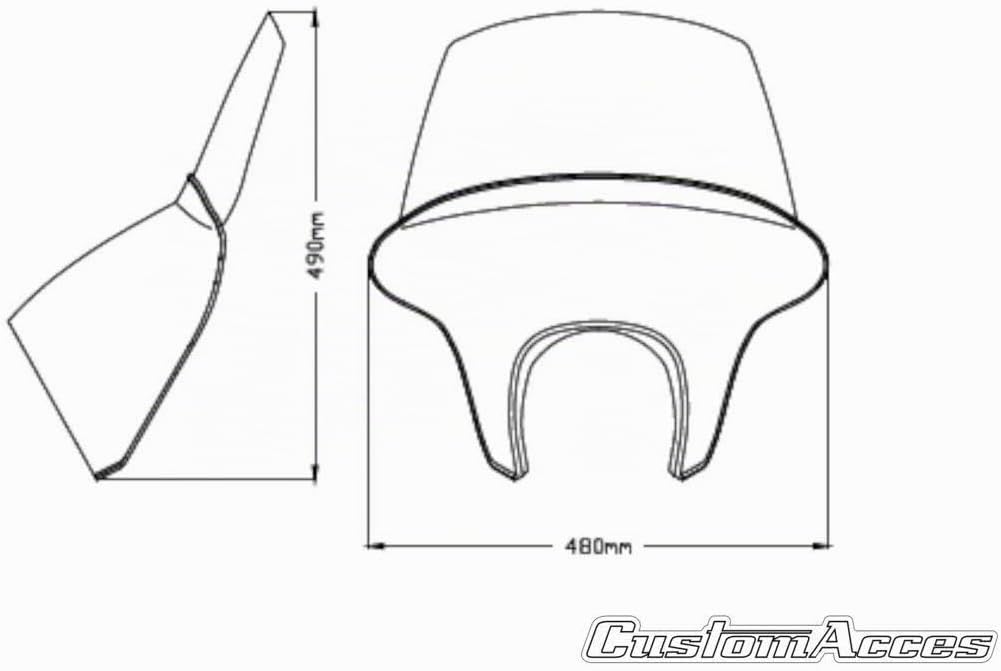 Customacces Batwing SML Langer Scheibe Transparent Puig ref.21074W für Indian Scout Bobber 18'-21' C