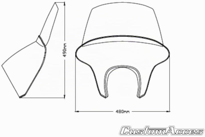 Customacces Batwing SML Langer Scheibe Transparent Puig ref.21074W für Indian Scout Bobber 18'-21' C