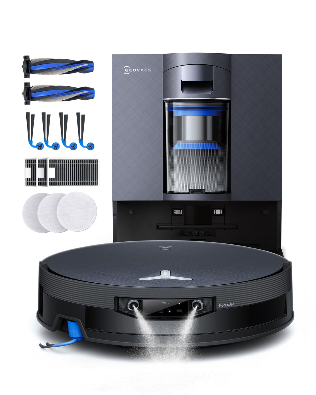 ECOVACS X12 OMNICYCLONE Care Complete Saugroboter mit Wischfunktion, Blast & 22.000 Pa, FocusJet zur