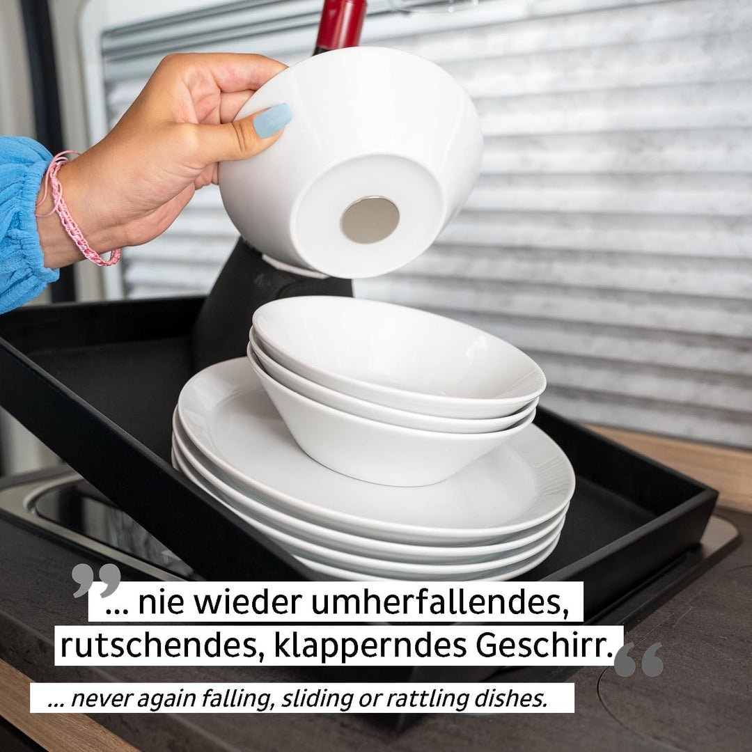 silwy® Porzellan-Vorteilsset (4er-Set) bestehend aus zwei Magnet-Teller und zwei Magnet-Bowls - perf