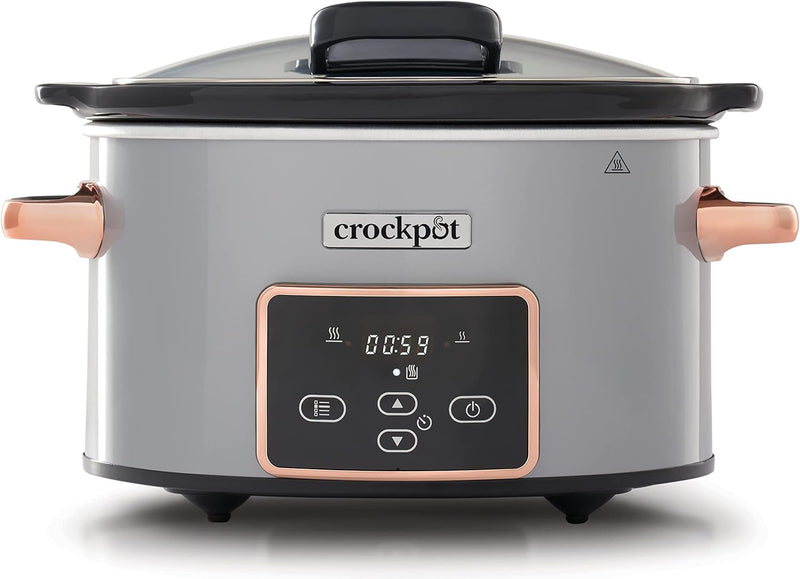 Crock-Pot Digital-Schongarer Slow Cooker mit Scharnierdeckel | einstellbare Garzeit | 3,5 Liter (3-4