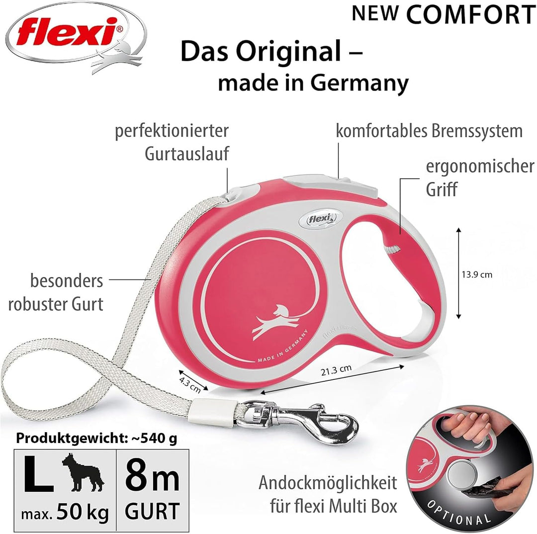 flexi Rollleine New Comfort - rot- L - 8 m, 4000498043806, rot, small Single, Single