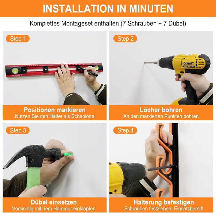 tonhui 2er-Pack Angelrutenhalter Wand & Decke Horizontal, Rutenhalter Garage mit weichem PU-Schutz,