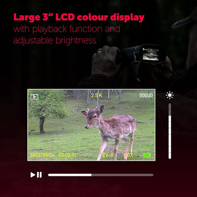 Jagdfernglas, 40MP Fotos, 2.5K QHD Videos, 8-facher Zoom, 300 Meter Reichweite, Infrarot-Nachtsicht,