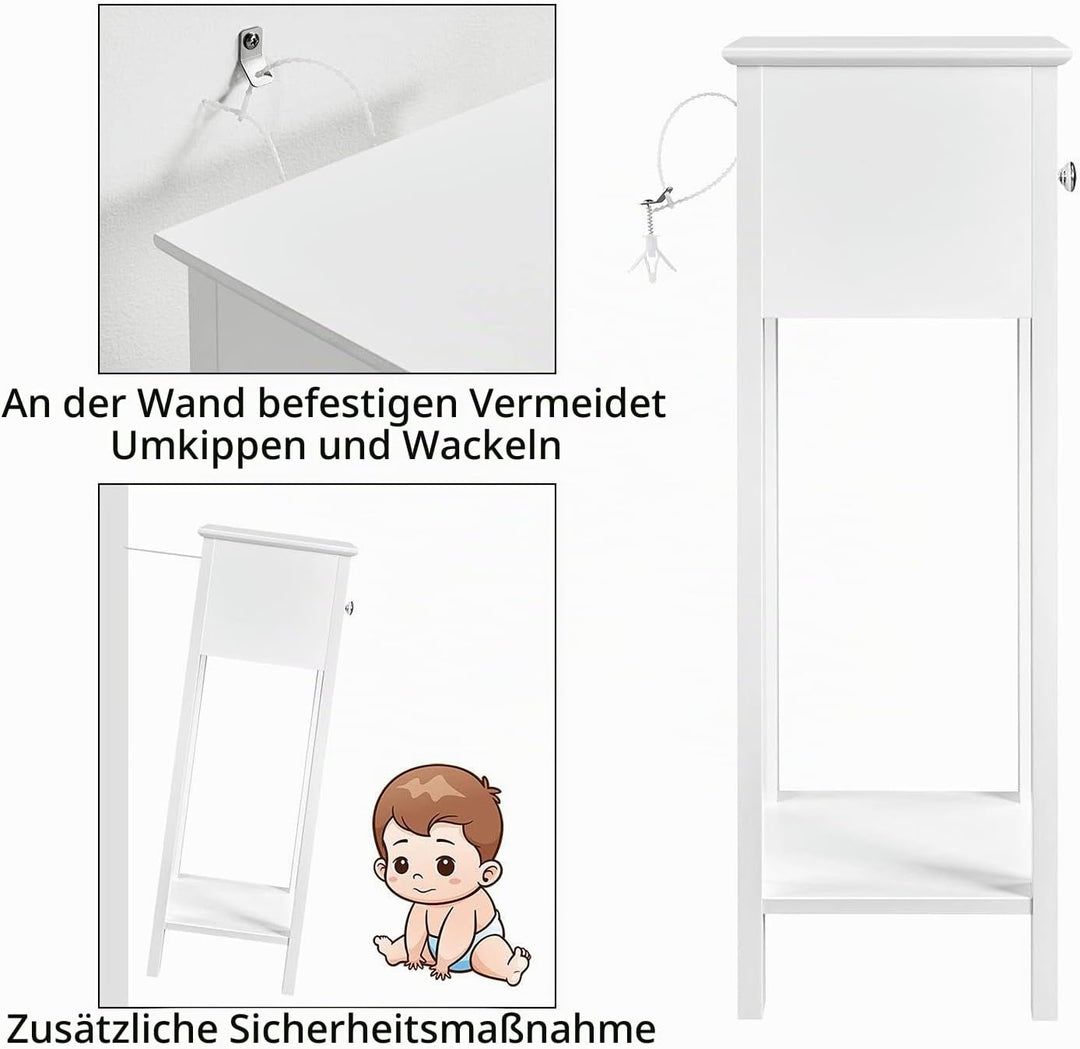 Yaheetech 2 STK. Telefontisch Weiss HBT: ca. 70 x 25 x 25 cm Beistelltisch mit Schublade Konsolentis