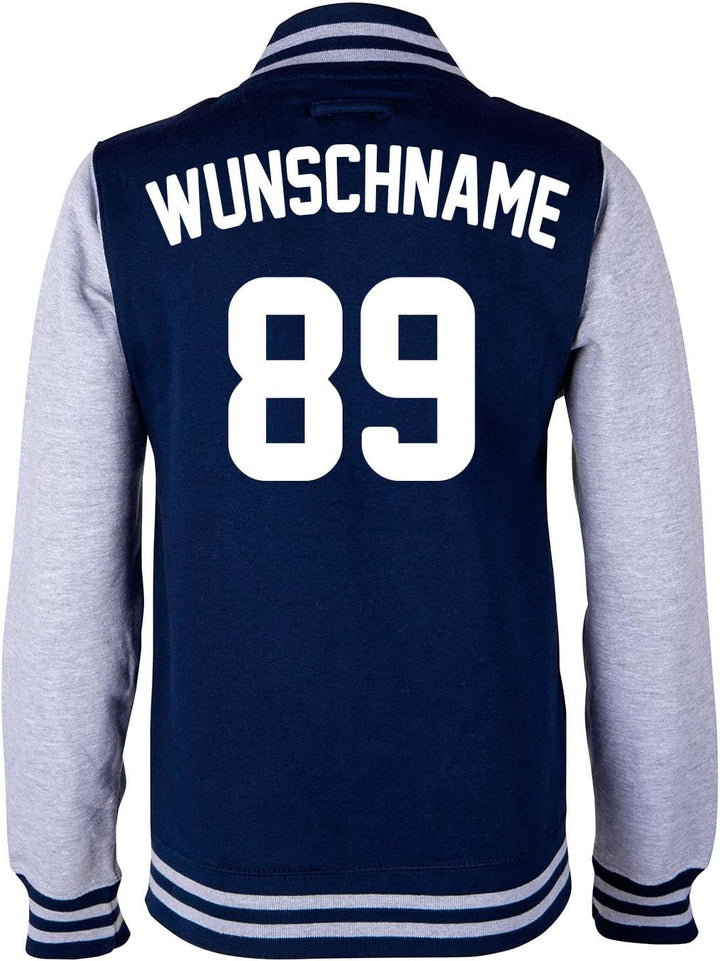 EZYshirt® Damen Herren Kinder College Jacke Athletic mit Wunschnamen und Wunschnummer | Baseball Jac