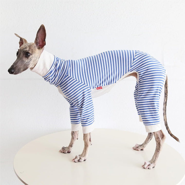 Leichter Baumwoll-Windhund-Pullover, Whippet-Kleidung mit Beinen, Rollkragen-Hunde-Jumpsuit, Hunde-P