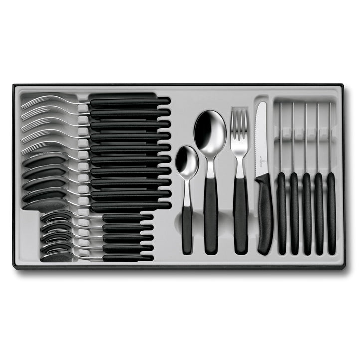 Swiss Classic Tafelbesteck mit Tomatenmesser, 24-teilig, schwarz Single, Single