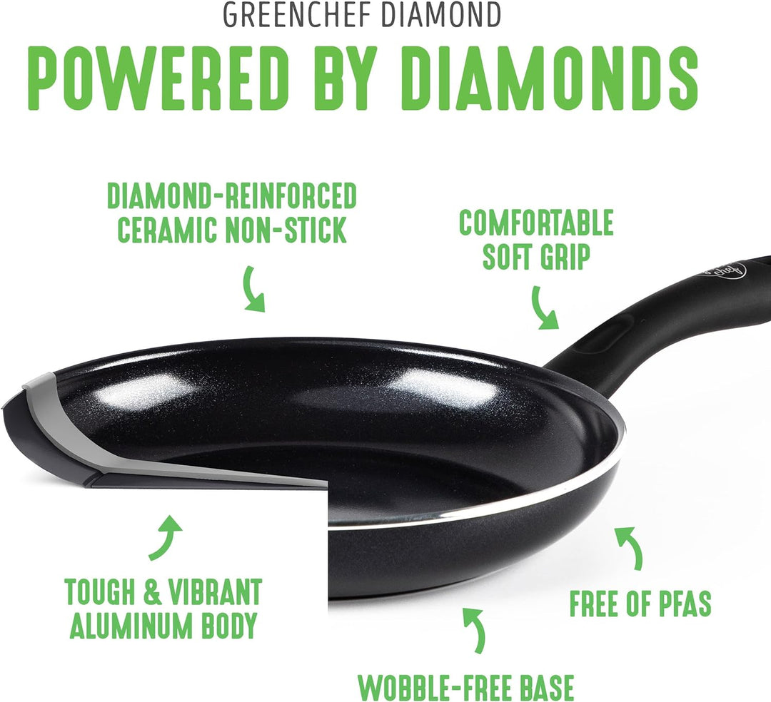 GreenChef Diamond Gesunder Keramik-Kochtopf, 20 cm/ 3,1 Liter, PFAS-frei, Induktionsgeeignet, Backof