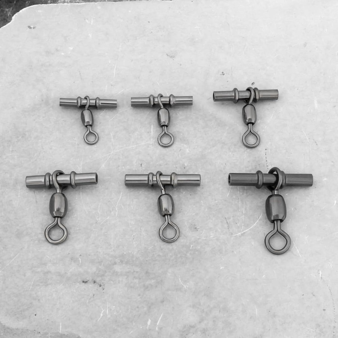 60 Stück 3-Wege-Wirbel 3/0 2/0 1/0 1# 2# 3# Kreuzschnurwirbel für Pole Rock Angelschnur