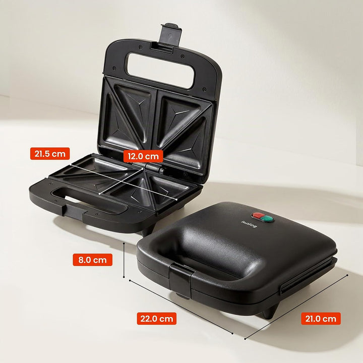 EasyBite Toaster, Sandwichmaker, Sandwich, Antihaftbeschichtung, 1000W, Dreiecke, Schwarz