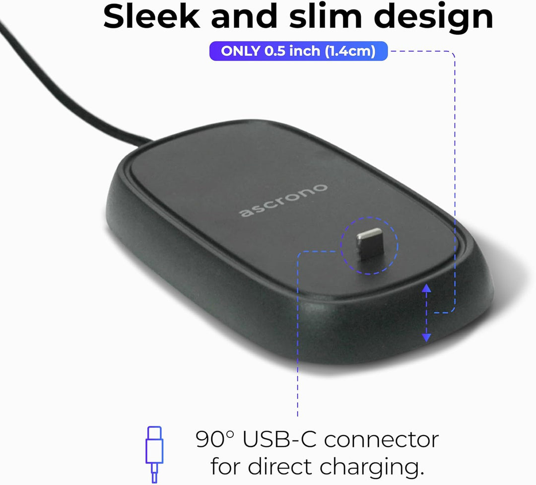 Ascrono - Ladestation kompatibel mit Magic Mouse - Schwarz - Perfektes Zubehör | Nutzbar als Ladesta
