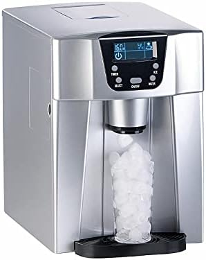 Rosenstein & Söhne Eismaschine: Premium-Eiswürfelmaschine mit Eiswürfel- & Kaltwasserspender, 2 Lite