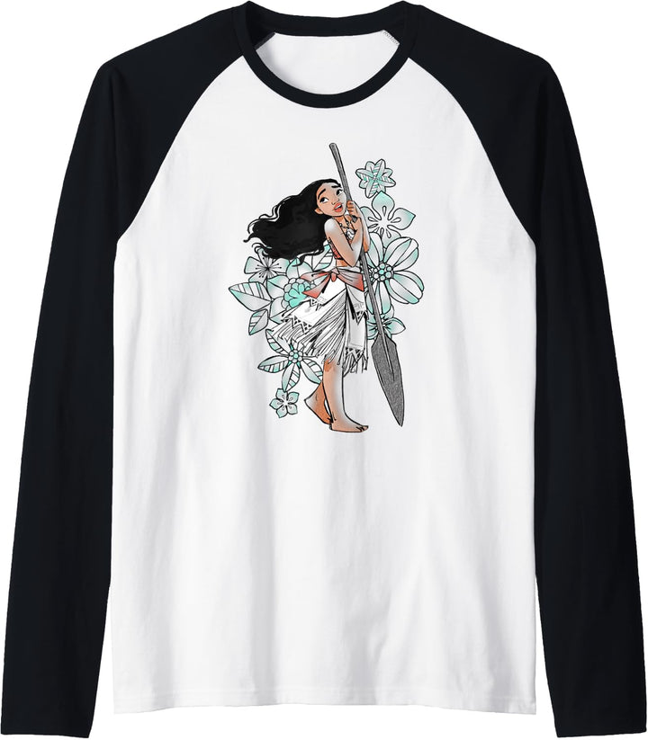 Disney Moana Tropical Floral Print Raglan