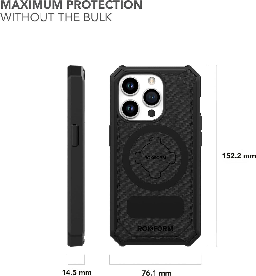 Rokform - iPhone 15 Pro Hülle, Rugged Serie, magnetisch, iPhone 15 Pro Hülle mit RokLock Drehverschl