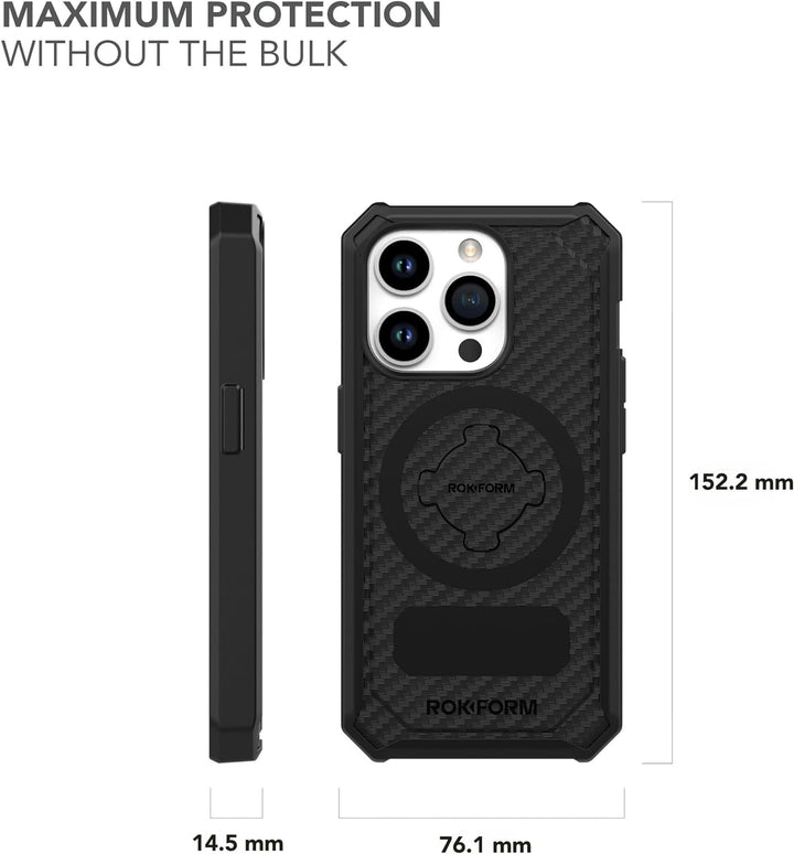 Rokform - iPhone 15 Pro Hülle, Rugged Serie, magnetisch, iPhone 15 Pro Hülle mit RokLock Drehverschl