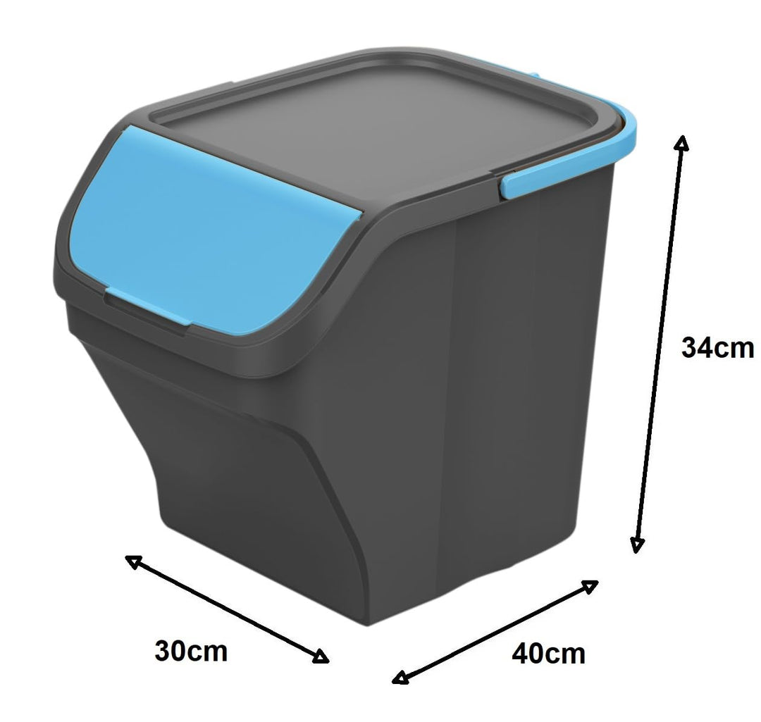 Gardissimo Stack Mülleimer, Blau, 25 Liter | Küche Stapelbox, Mülltonnenbox, Abfalleimer mit Deckel