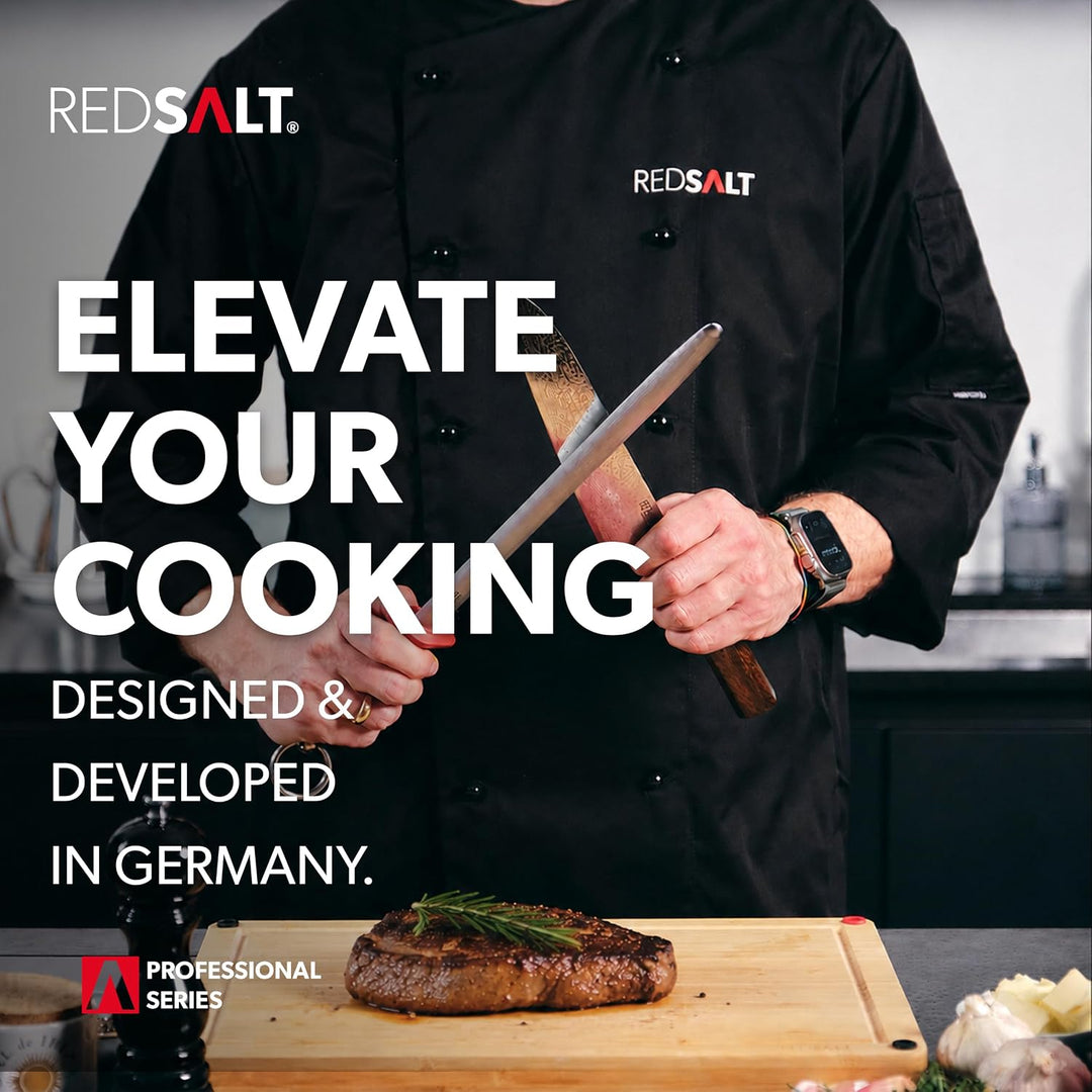 REDSALT® innovatives Bambus Holz Schneidebrett XL 50x36x2,5cm | beidseitig rutschfest antibakteriell