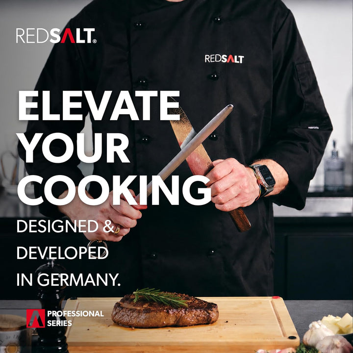 REDSALT® innovatives Bambus Holz Schneidebrett XL 50x36x2,5cm | beidseitig rutschfest antibakteriell