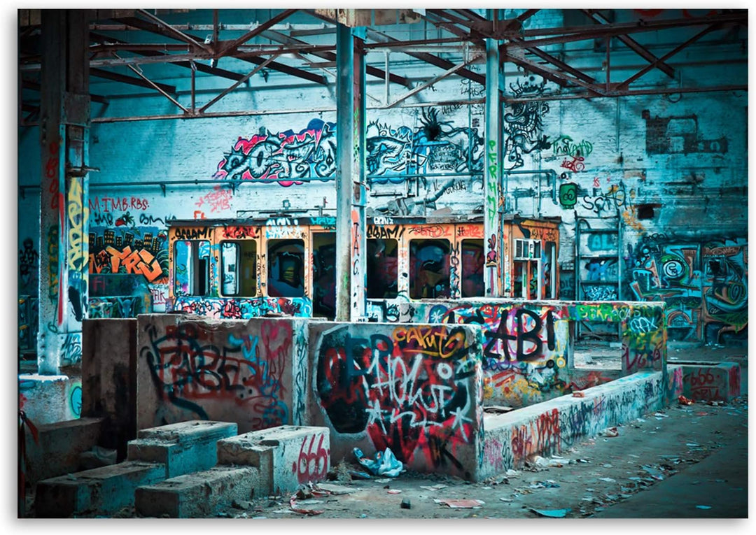 Feeby Bilder Fabrik XXL 120x80 cm 1 Teilig Wohnzimmer Schlafzimmer Büro Flur Küche Wandbilder Leinwa