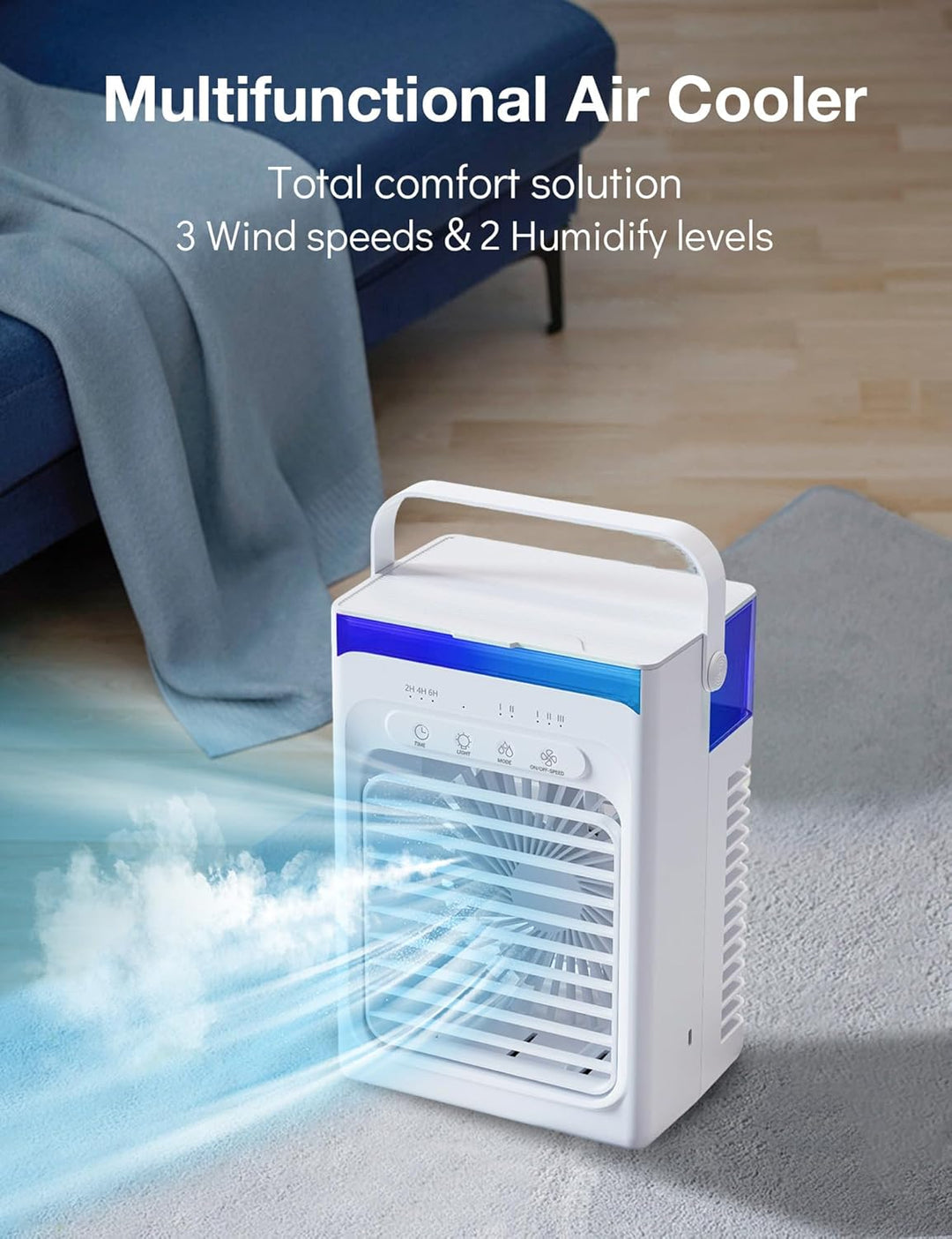 Mini klimaanlage mobil, Luftkühler, 4-in-1 Mobile Klimaanlage klein, Ventilator mit Kühlung, Kühlven