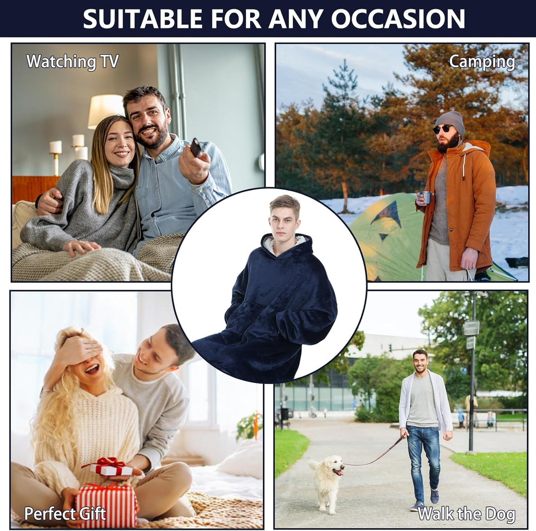 MOKANI Kuscheldecke mit Ärmeln und Kapuze Hoodie Decke, Decke mit Ärmeln, Übergrösse Kapuzenpullover