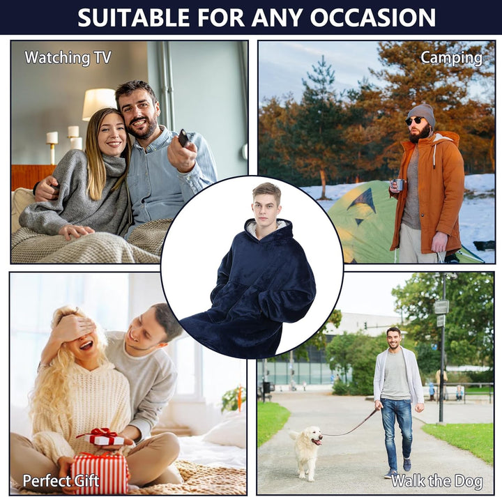 MOKANI Kuscheldecke mit Ärmeln und Kapuze Hoodie Decke, Decke mit Ärmeln, Übergrösse Kapuzenpullover