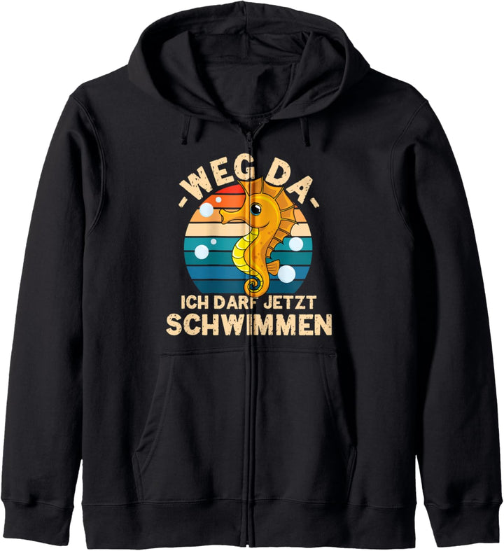 Weg DA - Ich Darf Jetzt Schwimmen für einen Schwimmanfänger Kapuzenjacke