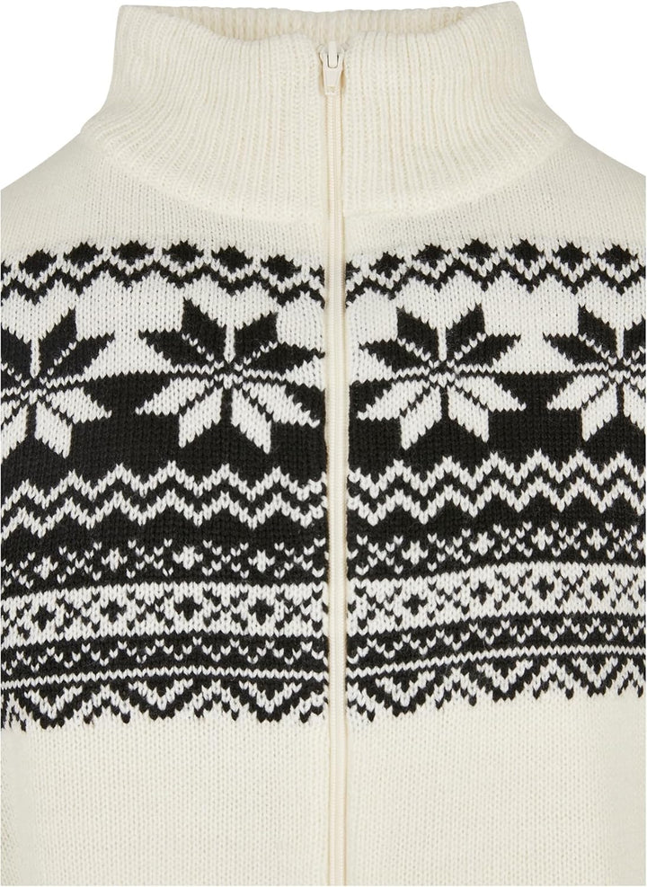Brandit Herren Cardigan Norweger Strickjacke, S Weiß