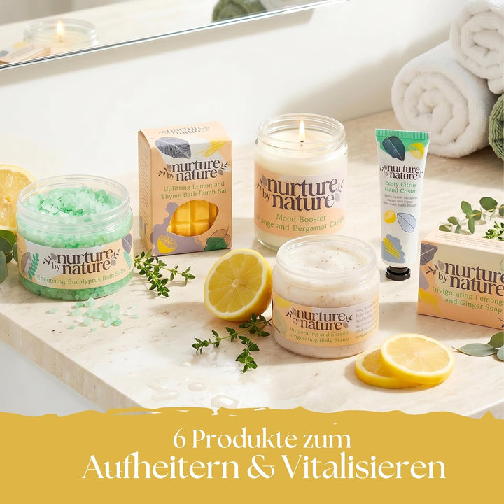 Nurture by Nature, Entspannung & Uplift, Verwöhnkörbe für Frauen, Spa-Badeset, Badesalz, Aromatherap