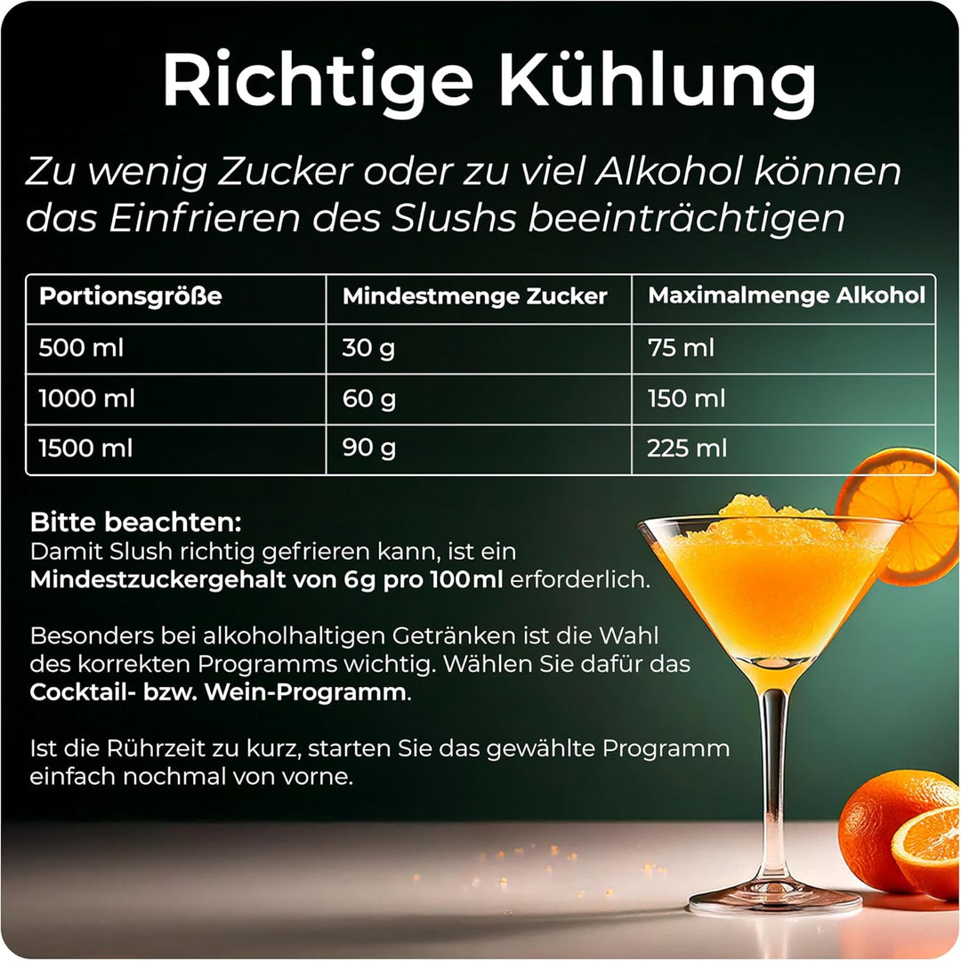 KLAMER Slush Maschine, mit 5 voreingestellten Programmen: Slushie, Cocktail, Milchshake, Frappé, Wei