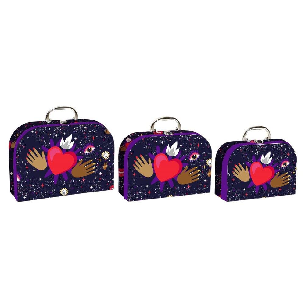 DKD Home Decor Dekorative Boxen der Marke Metallkarton (3 Stück) (28 x 9,5 x 20 cm) (Referenz: S3017