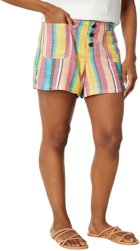 Hurley Damen Bermuda Shorts Button Front Short, Römische Streifen