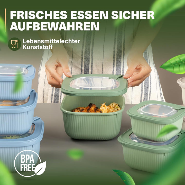 Viwares Frischhaltedosen im 6er Set mit transparentem Ventildeckel, Aufbewahrungsbehälter, Küche, st