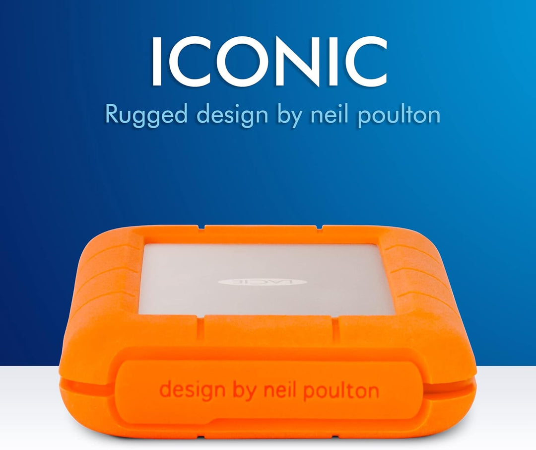 LaCie Rugged 4TB tragbare externe Festplatte, 2.5 Zoll, PC & Mac, inkl. USB-C w/o USB-A Kabel, inkl.
