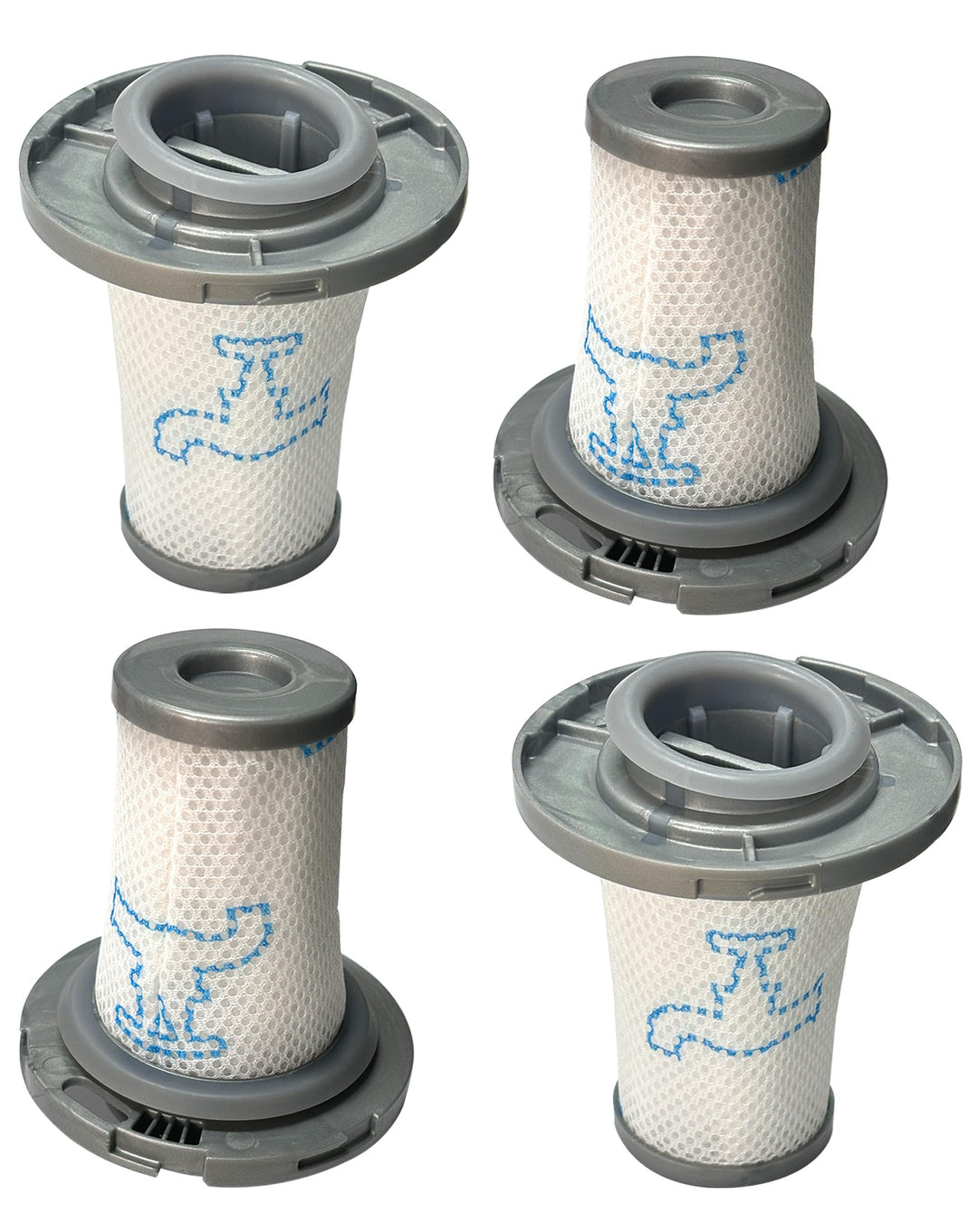 4 Pack ZR009006 Filter Kompatibel mit Rowenta X-Force Flex 8.60 RH96 Serie RH9611 RH9637 RH9638 RH96