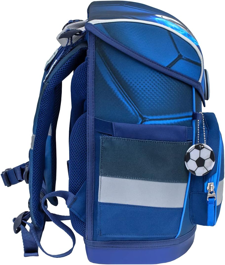 Belmil ergonomischer Schulranzen Set 4 -teilig für Jungen 1-4 Klasse Grundschule/Brustgurt/Magnetver