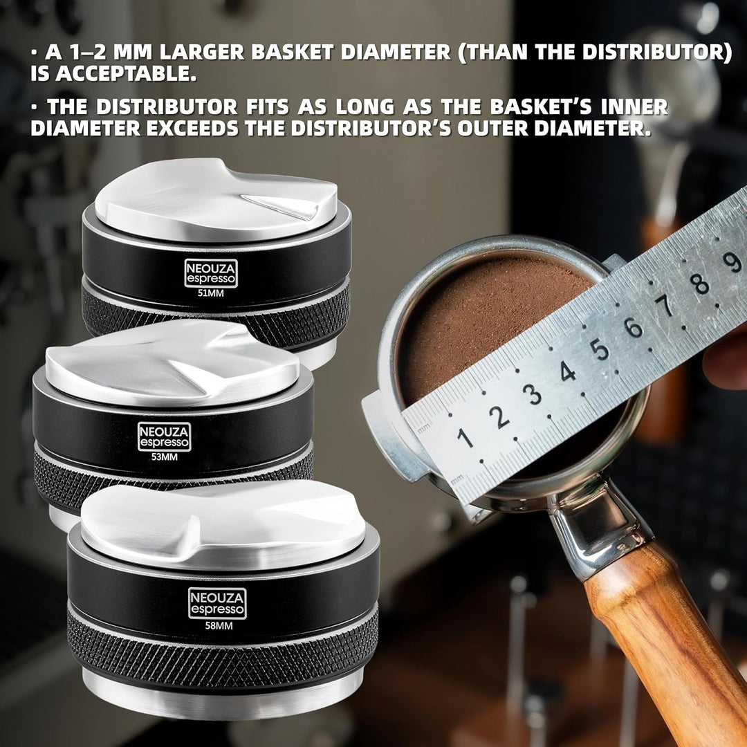 NEOUZA 51mm Coffee Distributor & Tamper 2 in 1 Double Head Coffee Leveller Fits 51mm Delonghi Brevil