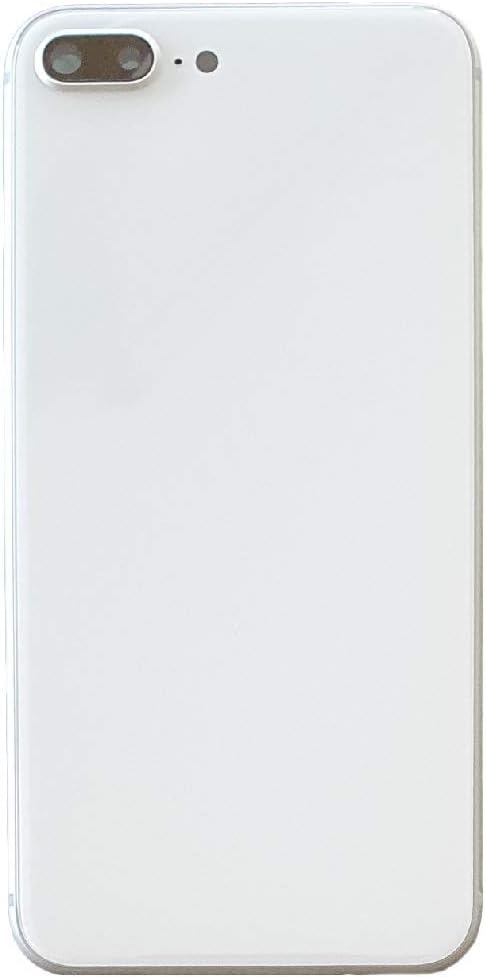 Smartex® Backcover aus Glas + Rahmen kompatibel mit iPhone 8 Plus | Rückseite Cover + Frame (Silber)