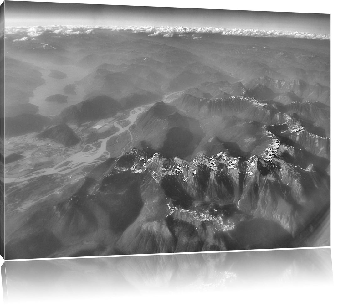 Pixxprint gewaltiges Gebirge als Leinwandbild/Grösse: 100x70 cm/Wandbild/Kunstdruck/fertig bespannt,
