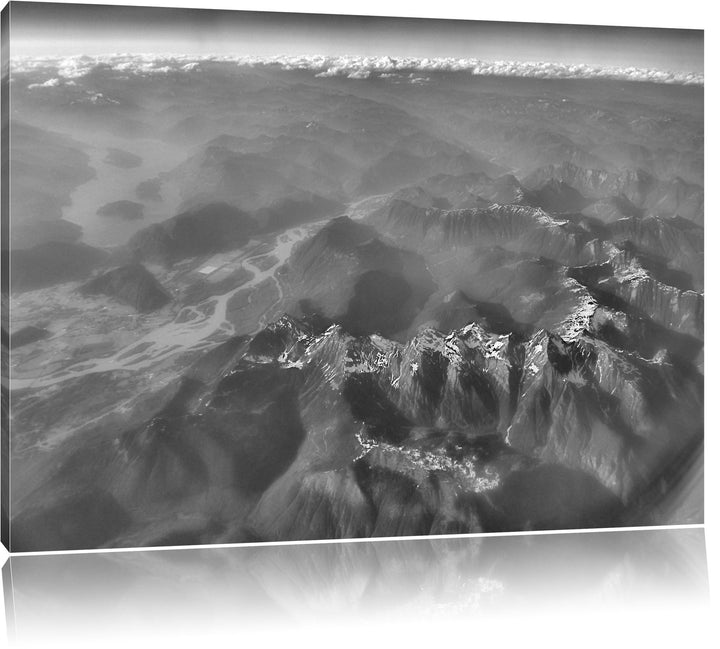 Pixxprint gewaltiges Gebirge als Leinwandbild/Grösse: 100x70 cm/Wandbild/Kunstdruck/fertig bespannt,