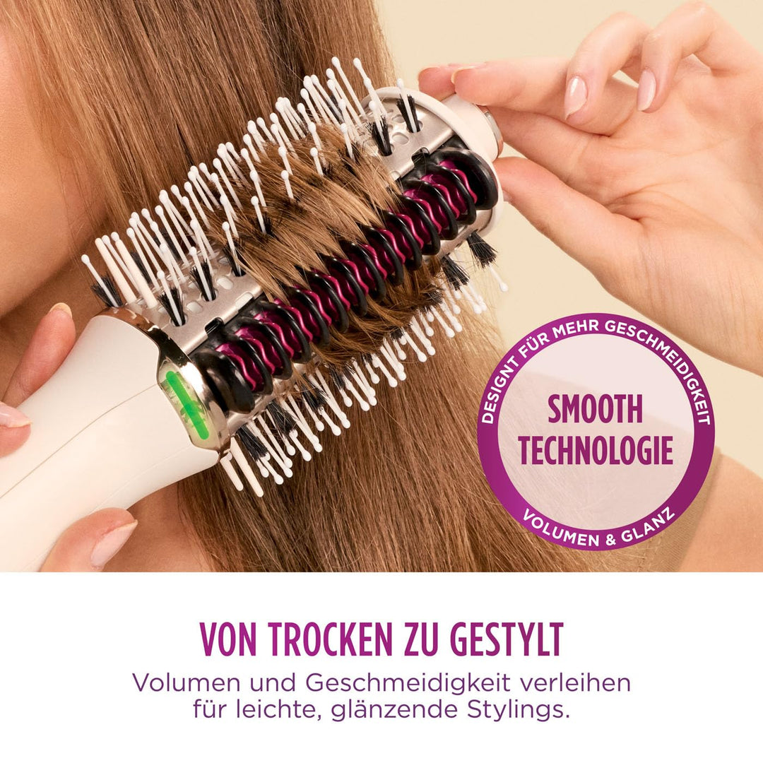 Shark SmoothStyle Warmluftbürste mit Glättungskamm, inkl. Aufbewahrungstasche, Nasshaar-Modus, Trock