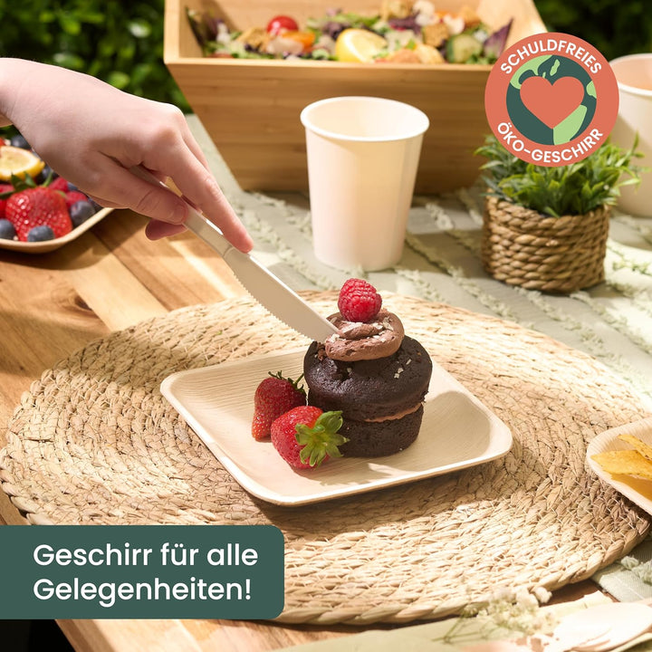 HAAGO - 200 Messer PLA Besteck Set - Wiederverwendbares, spülmaschinenfestes Hochleistungsbesteck fü