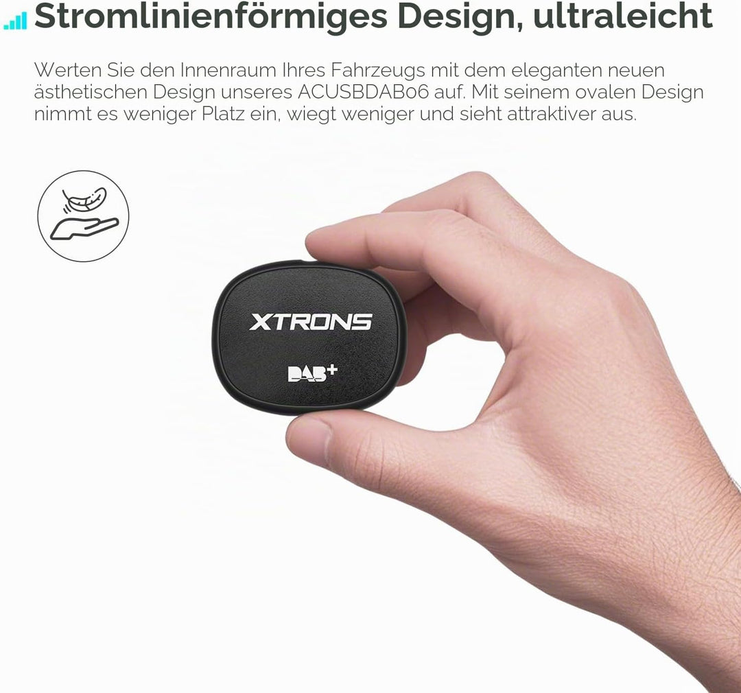 XTRONS Ultraleichter DAB+ Digitalradio-USB-Dongle für Android-Autoradio, unterstützt grosse Programm