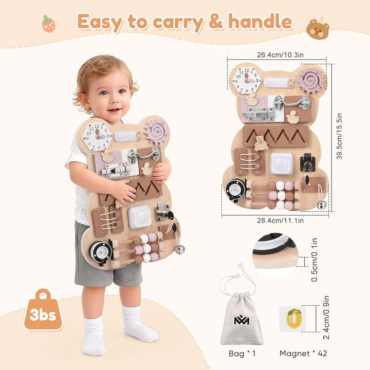 Busy Board für Kleinkinder Montessori Spielzeug 12 in 1 Activity Board Sensorik Spielzeug für 1-6 Ja