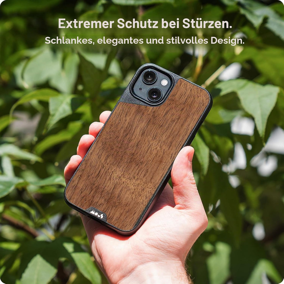 Mous - Hülle für iPhone 13 - Walnuss - Limitless 4.0 - Handyhülle iPhone 13 MagSafe-Kompatibel Case