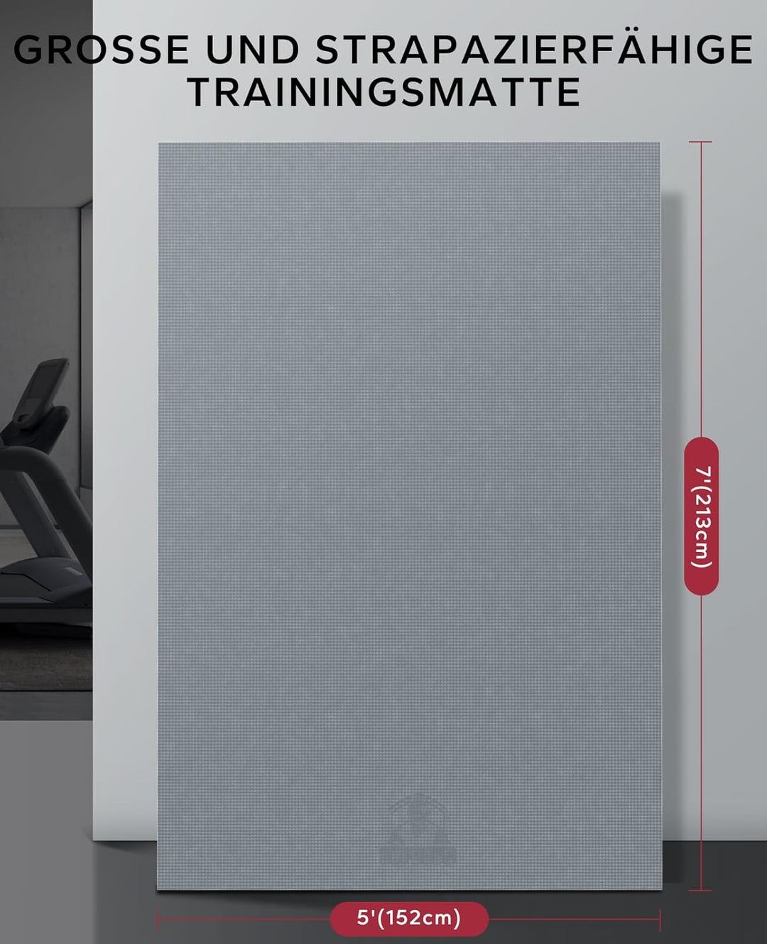 HAPBEAR Yogamatte XXL- Extra Gross Breit Sportmatte Fitnessmatte Rutschfest 213cm x 152cm/183cm x 12