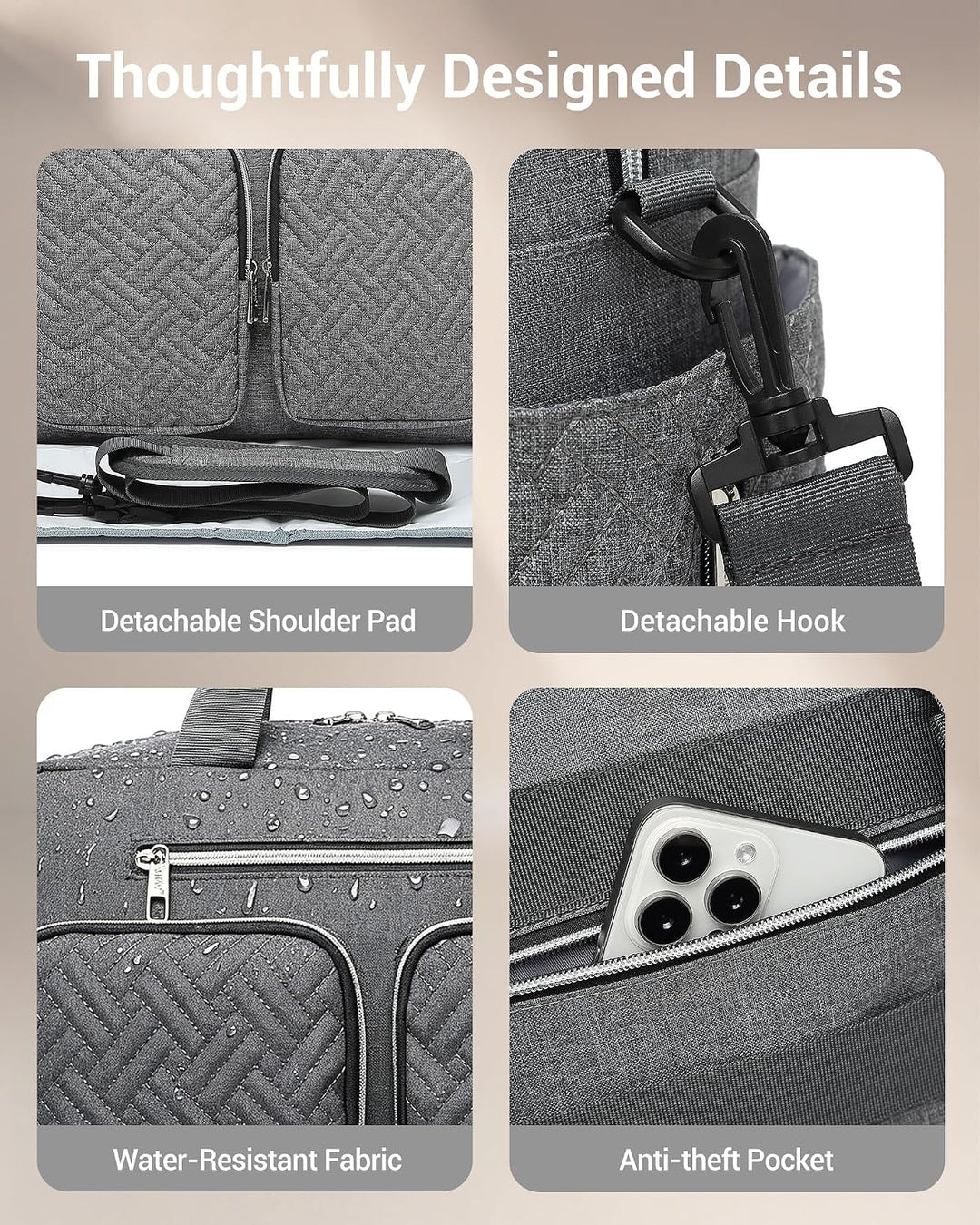 KONO Baby-Wickeltasche, stilvoll, für Mama und Papa, wandelbare Reisetasche mit isolierten Taschen G