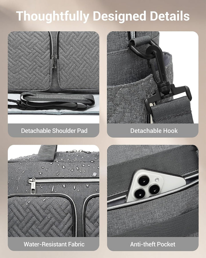 KONO Baby-Wickeltasche, stilvoll, für Mama und Papa, wandelbare Reisetasche mit isolierten Taschen G