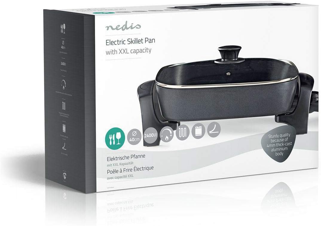 Elektrische Pfanne - 40 cm - Dickwandiges Aluminium-Gussgehäuse Single, Single